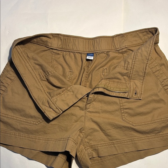 Old Navy High Rise OG Women's Tan Shorts Size L elastic waist - Picture 3 of 5